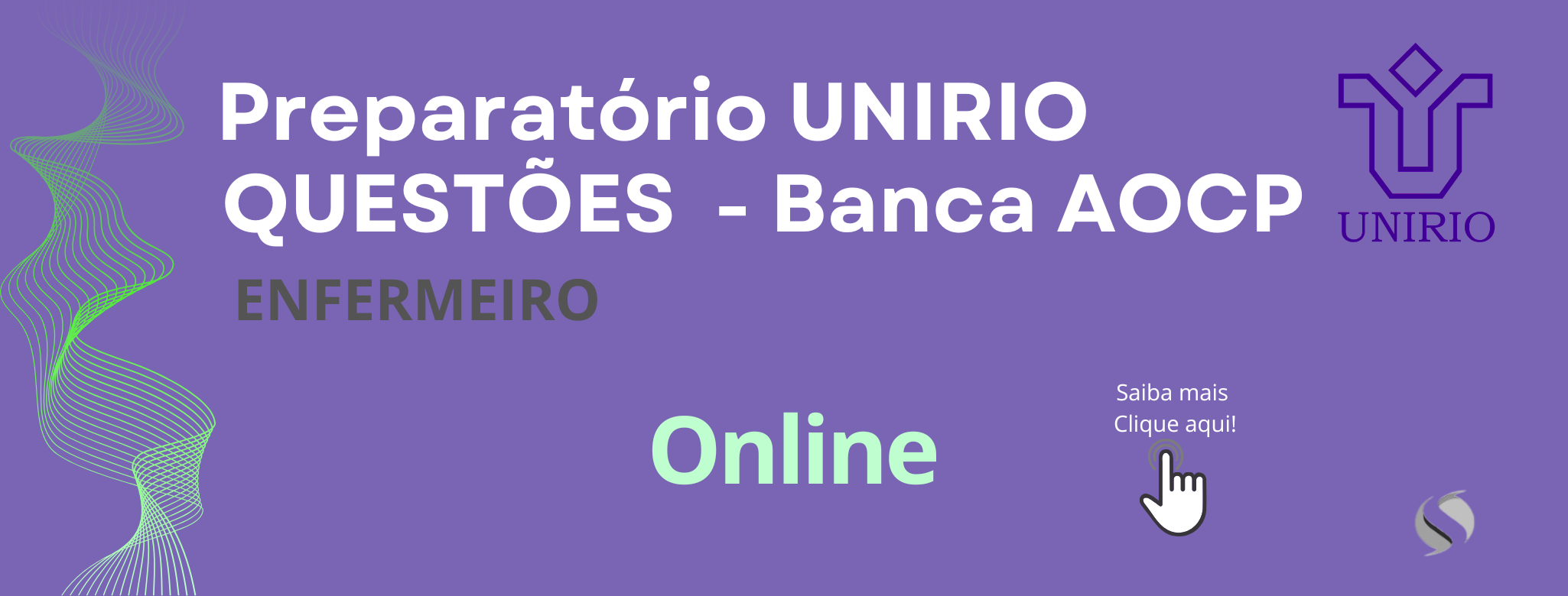 CURSO UNIRIO QUESTÕES - AOCP - ONLINE